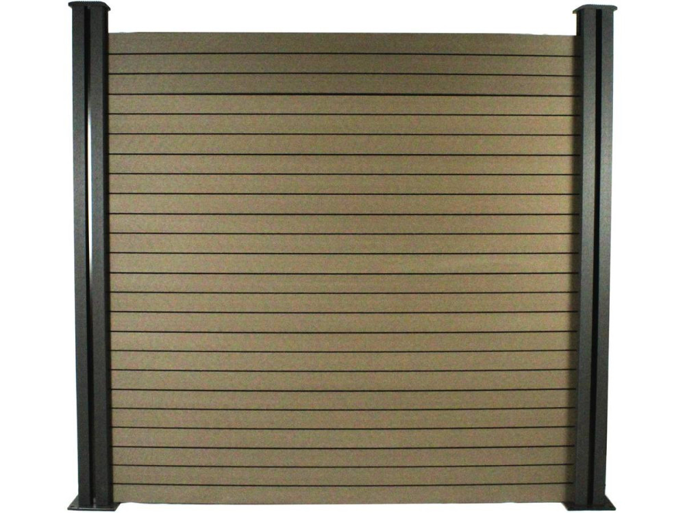 Zestaw ogrodzenia kompozytowego 8 x 1,6 m - Bezpłatny zestaw mocujący - Brązowy