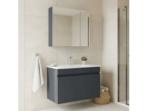 Zestaw szafki pod umywalkę z lustrem (2 elementy) „Tivoli 85” – 85 x 45 x 57 cm – matowy antracyt 2