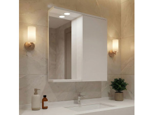 Szafka łazienkowa z lustrem „Purus 65” – 63 x 18 x 68 cm – biała 2