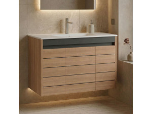 Szafka pod umywalkę „Ricato 100” – 101 x 47 x 62 cm – orzech 2