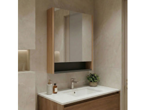 Szafka łazienkowa z lustrem „Ricato 60” – 60 x 16 x 78 cm – orzech 2