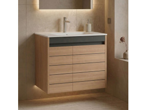 Szafka pod umywalkę „Ricato 80” – 81 x 47 x 62 cm – orzech 2