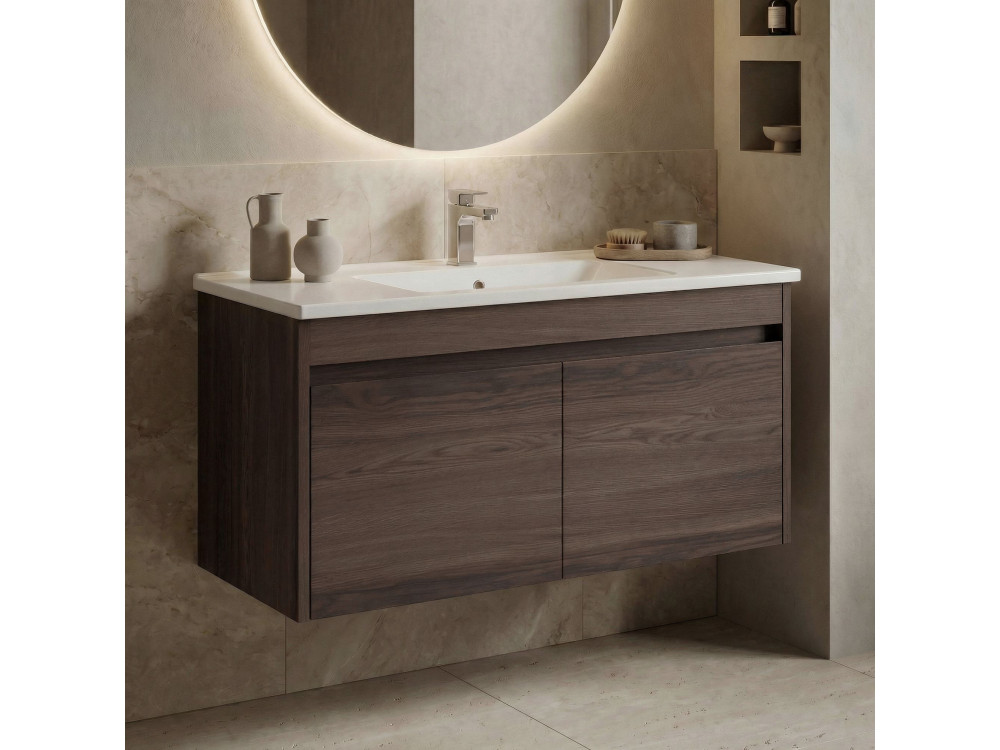 Szafka pod umywalkę „Side 100 v3” – 100 x 45 x 52 cm – ciemny orzech