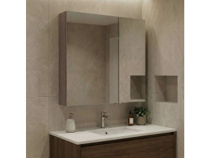 Szafka łazienkowa z lustrem „Side 60” – 60 x 16 x 66 cm – ciemny orzech 2