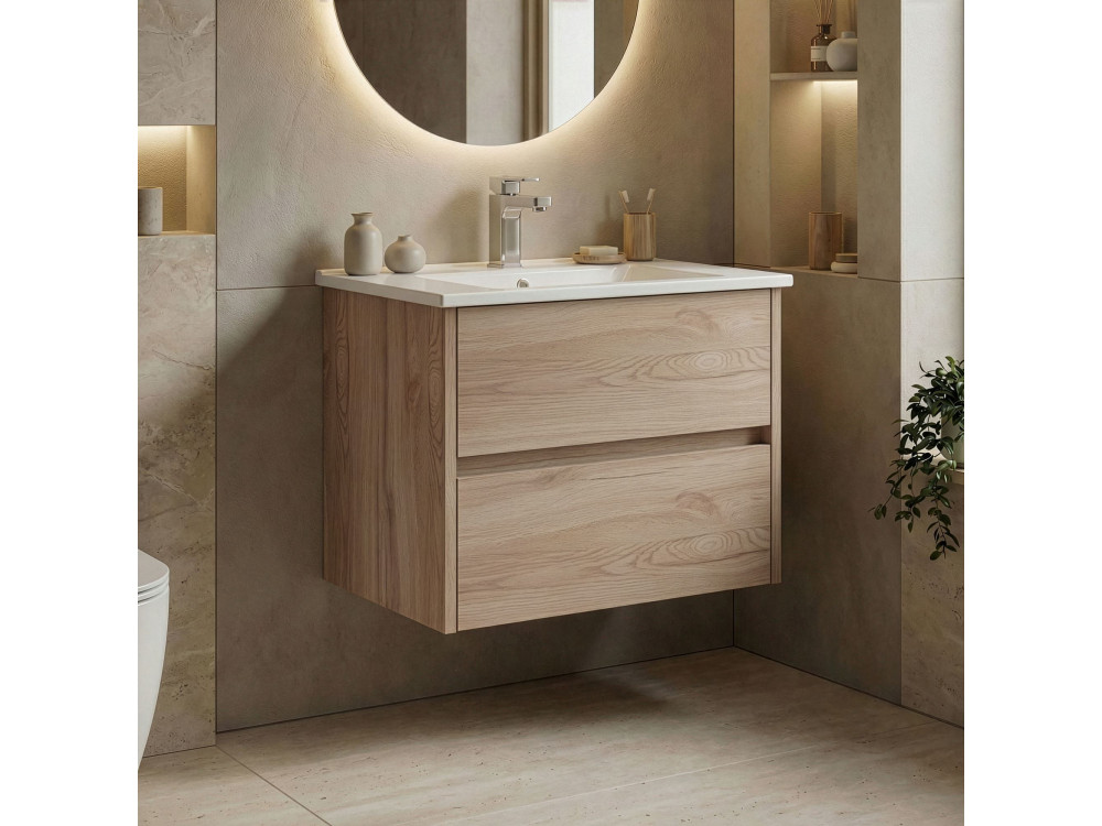 Szafka pod umywalkę „Side 65 v2” – 65 x 45 x 52 cm – dąb
