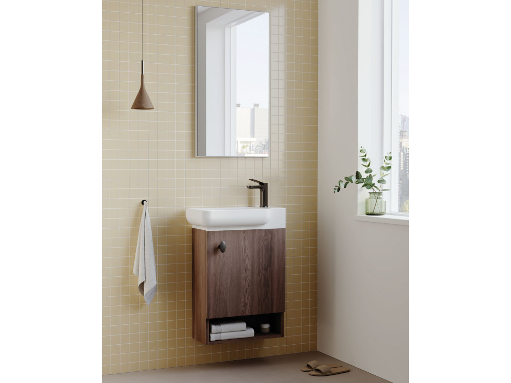 Dekoracyjne lustro drewniane „Begonya 45” – cm – chrom
