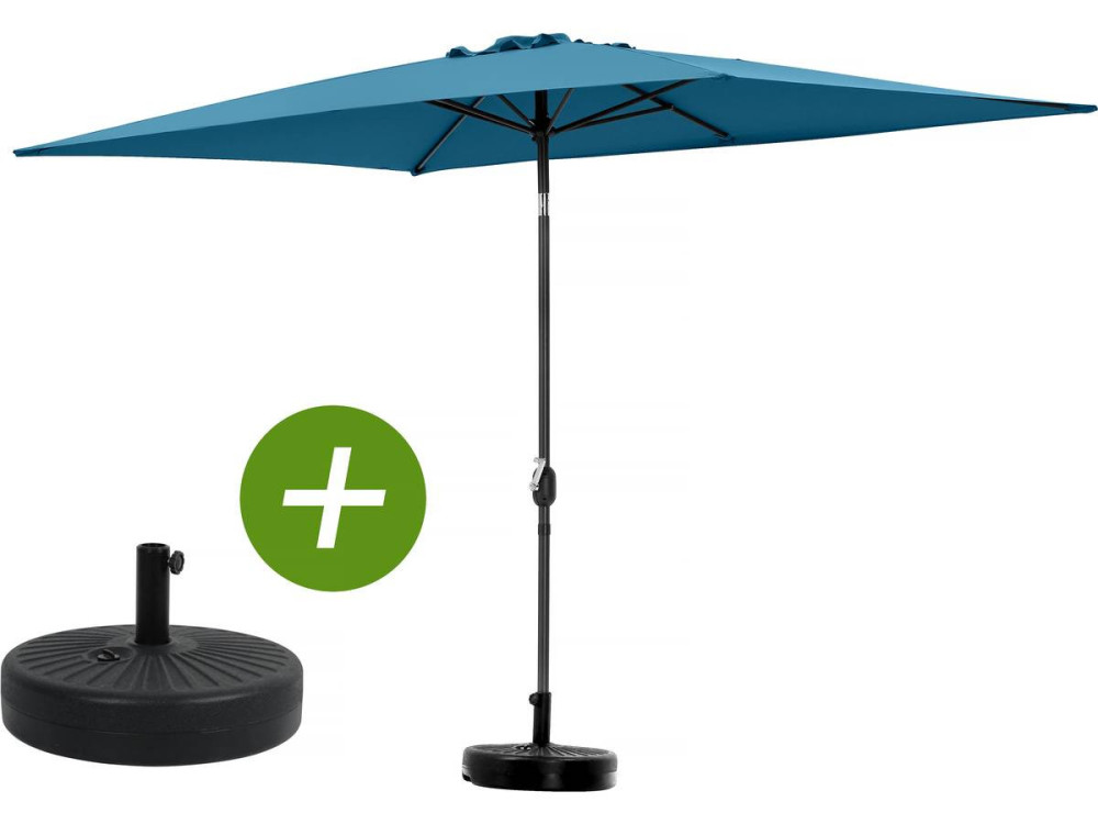 Parasol ogrodowy Sol 2" - Prostokąt - 2 x 3 m - Niebieski + Statecznik w zestawie