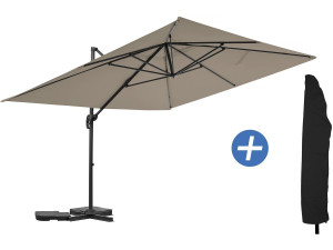 Parasol ogrodowy aluminiowy Sky 4 Cantilever - 3 x 4 m - Taupe - z pokrowcem ochronnym