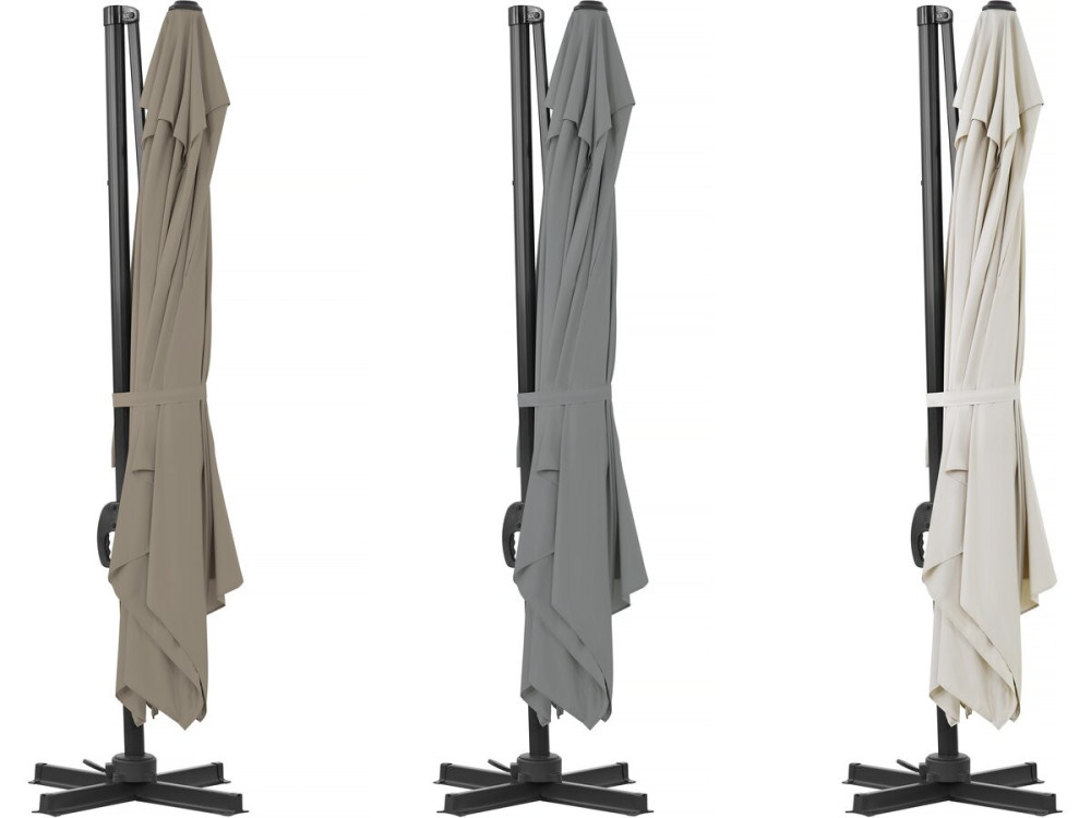 Parasol ogrodowy aluminiowy Sky 4 Cantilever - 3 x 4 m - Taupe - z pokrowcem ochronnym