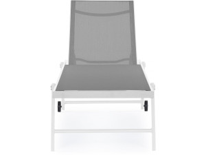 Zestaw 2 leżaków plażowych "Jolia" - Tekstylen tapicerowany i aluminium - Gama "Phoenix" - Szaro-białe 2