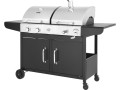 Western 2 w 1 metalowy grill gazowy i na węgiel drzewny - czarny