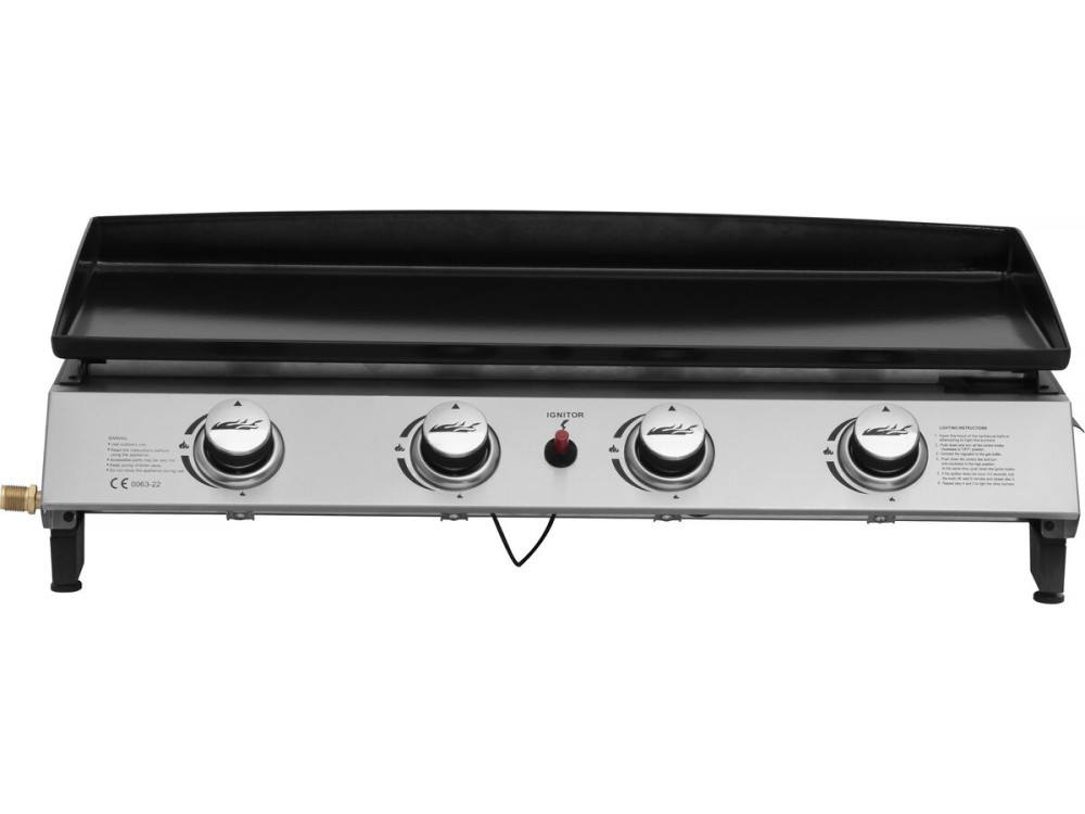 Plancha gazowa 4 palniki "Jolly" - 10 Kw - Szara