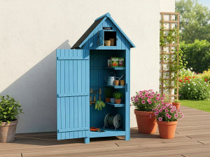Szafka ogrodowa "Cabanon" - 77 x 54,5 x 179 cm - Niebieski 2