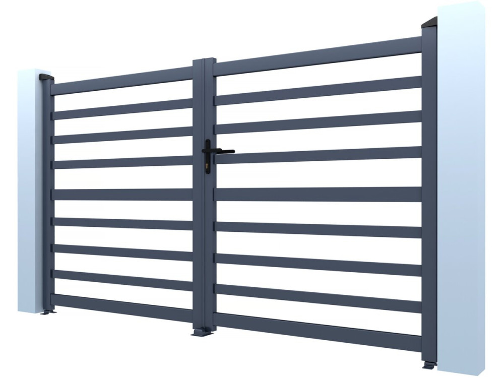 Brama aluminiowa ażurowa "Martin" - 300 x 180 cm - Szara