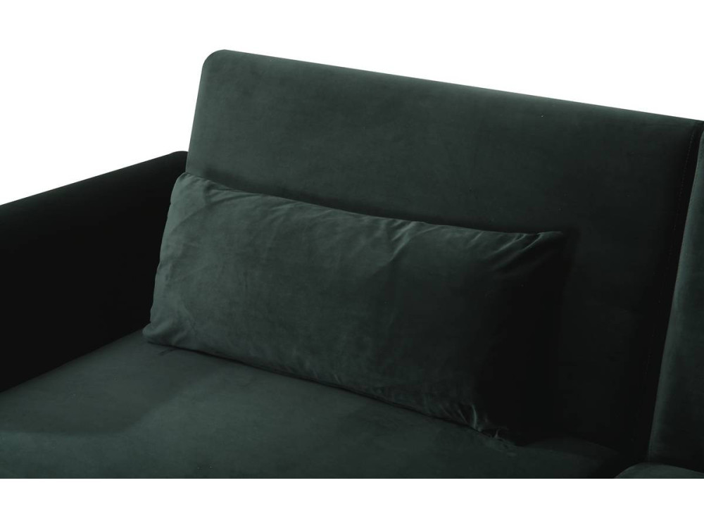 Kanapa rozkładana "Donia" z weluru - 203 x 81 x 83 cm - 3 miejsca - Ciemnozielona