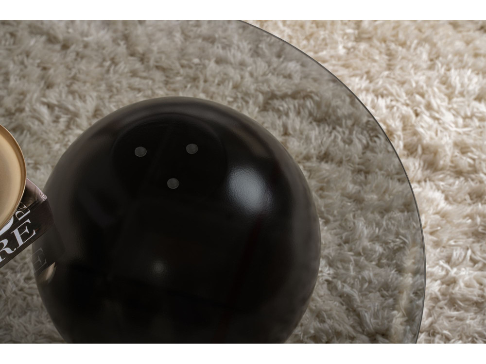 Szklany stolik kawowy "Sphere" - 120 x 70 x 30 cm - Czarny