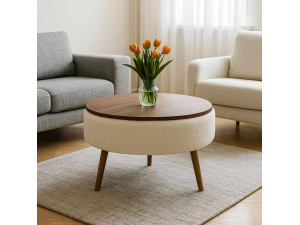 Stolik kawowy "Noya Round" - 60 x 60 x 44 cm - Biały 2