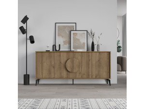 Drewniany kredens "Gora Wide" - 180 x 36 x 82 cm - Brązowy 2