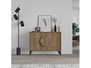 Drewniany kredens "Gora" - 110 x 36 x 82 cm - Brązowy 2