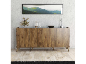 Drewniany kredens "Elegante" - 180 x 45 x 80 cm - Brązowy 2