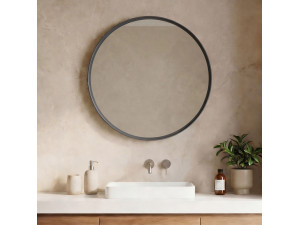 Dekoracyjne lustro drewniane „Moonlight 90 v2” – 90 x 7 x 90 cm – matowy antracyt 2