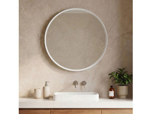 Dekoracyjne lustro drewniane „Moonlight 90 v2” – 90 x 7 x 90 cm – matowa biel 2