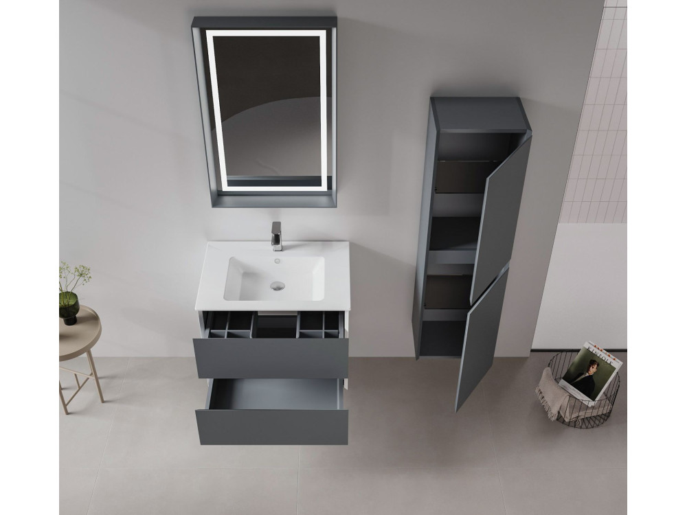 Szafka pod umywalkę „Nest 71 v2” – 71 x 51 x 55 cm – matowy antracyt
