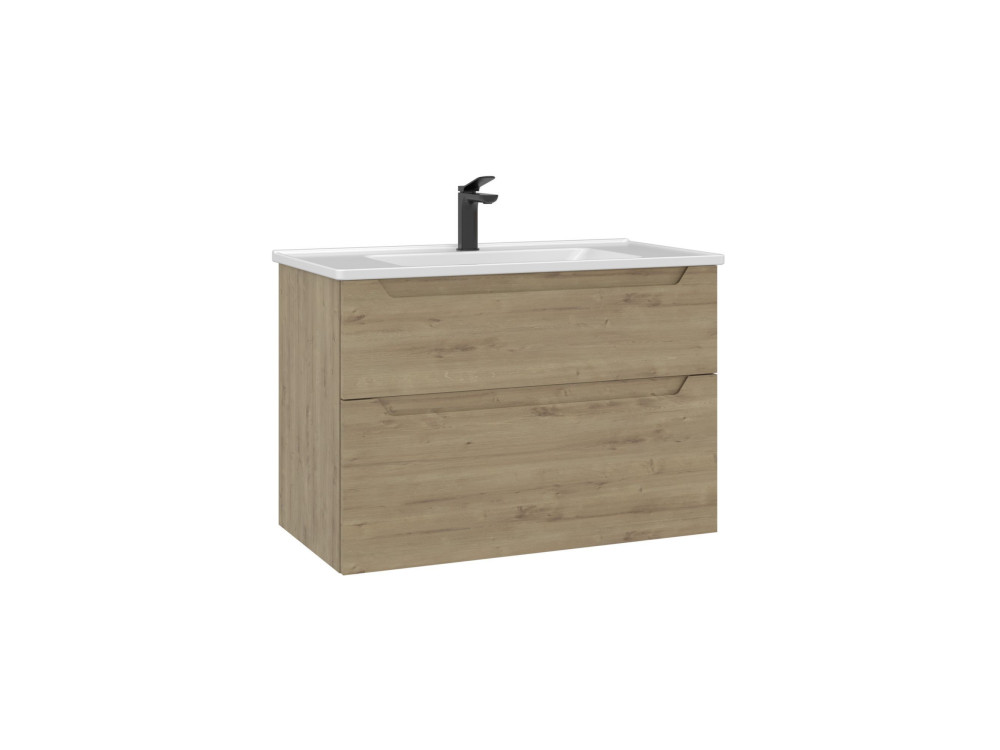 Szafka pod umywalkę „Messina 85 v2” – 85 x 45 x 55 cm – dąb