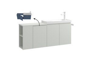 Szafka pod umywalkę „Ferla 110” – 110 x 22 x 45 cm – kolor Matte Cashmere