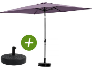 Parasol ogrodowy Sol 2" - Prostokąt - 2 x 3 m - Fioletowy + balast w zestawie