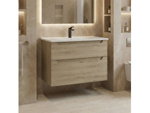 Szafka pod umywalkę „Messina 85 v2” – 85 x 45 x 55 cm – dąb 2