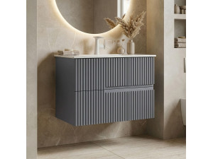 Szafka pod umywalkę „Moonlight 70 v2” – 71 x 51 x 51 cm – matowa szarość 2