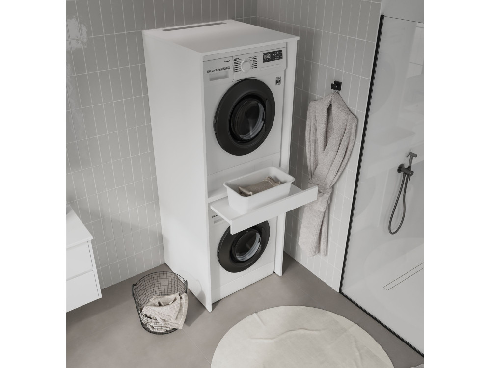 Szafka pod pralkę „Linfa 70” – 70 x 73 x 193 cm – matowa biel