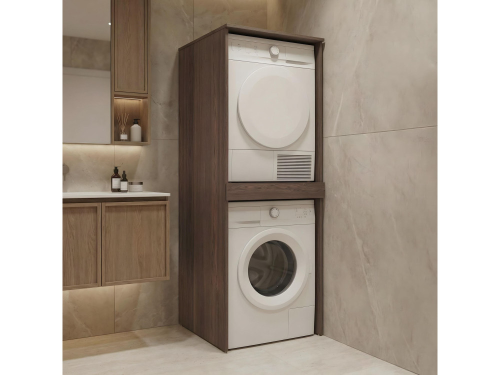 Szafka pod pralkę „Linfa 70” – 70 x 73 x 193 cm – ciemny orzech