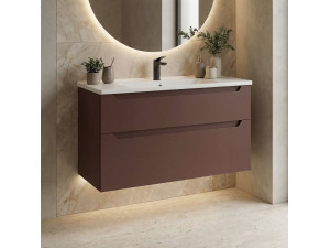 Szafka pod umywalkę „Messina 100 v2” – 100 x 45 x 55 cm – matowa czerwień 2