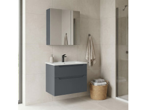 Zestaw szafki pod umywalkę z lustrem (2 elementy) „Messina 65 v2” – 65 x 45 x 55 cm – matowy antracyt 2