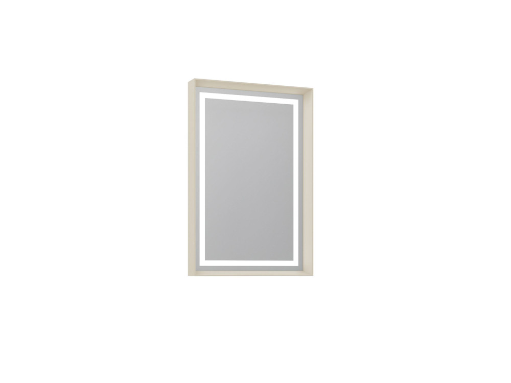 Dekoracyjne lustro drewniane „Craft 60 x 90 v2” – 60 x 10 x 90 cm – kolor matowy mink