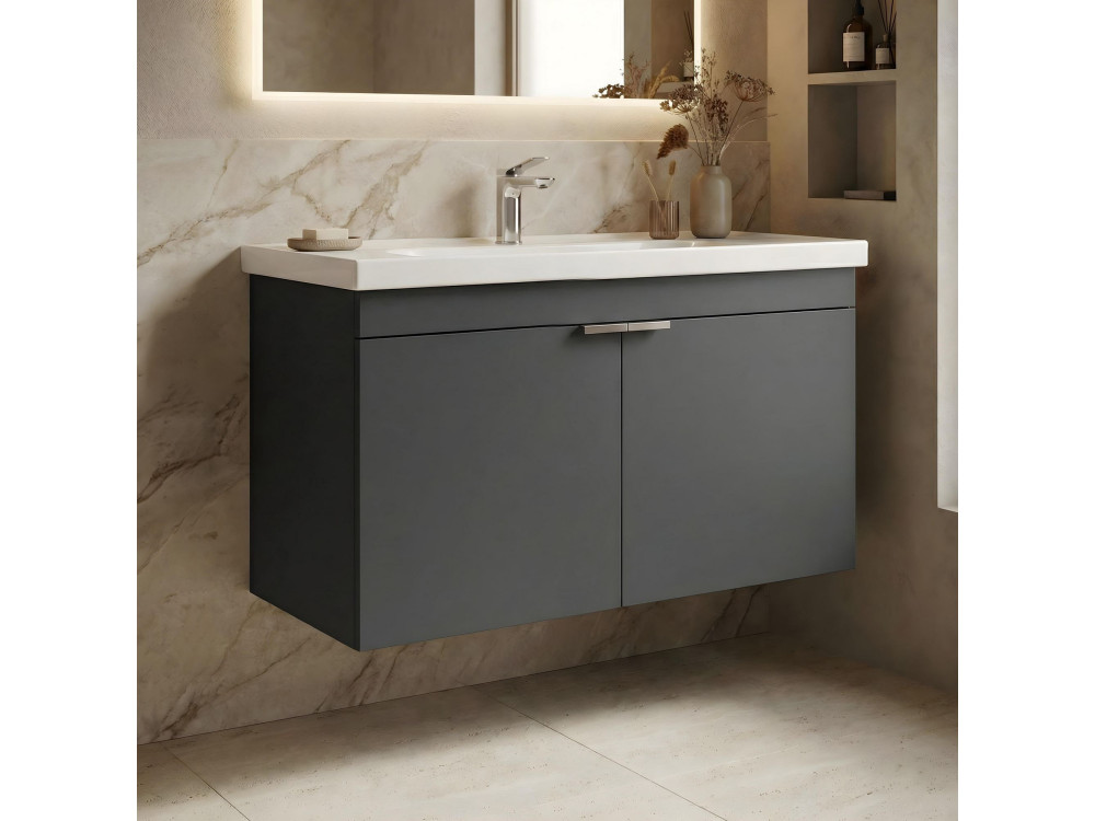 Szafka pod umywalkę „Desna 90” – 90 x 45 x 58 cm – matowy antracyt