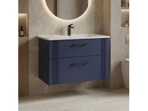 Szafka pod umywalkę „Bari 85 v2” – 85 x 45 x 55 cm – matowy granatowy 2