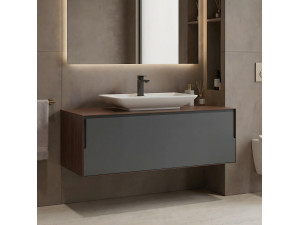 Szafka pod umywalkę „Craft 120” – 120 x 50 x 40 cm – orzech / antracyt 2