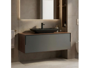 Szafka pod umywalkę „Craft 120” – 120 x 50 x 40 cm – orzech / antracyt 2