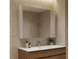 Szafka łazienkowa z lustrem „Arno 100” – 100 x 16 x 66 cm – Cashmere 2