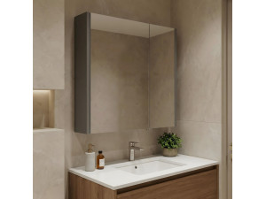 Szafka łazienkowa z lustrem „Arno 60” – 60 x 16 x 66 cm – szara / antracytowa 2