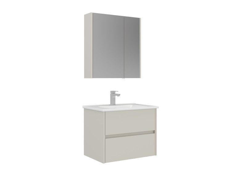 Zestaw szafki pod umywalkę z lustrem (2 elementy) „Arno 65” – 65 x 45 x 52 cm – Cashmere