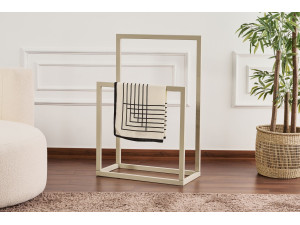 Metalowy wieszak na ręczniki "Gediz" - 25 x 60 x 90 cm - Taupe 2