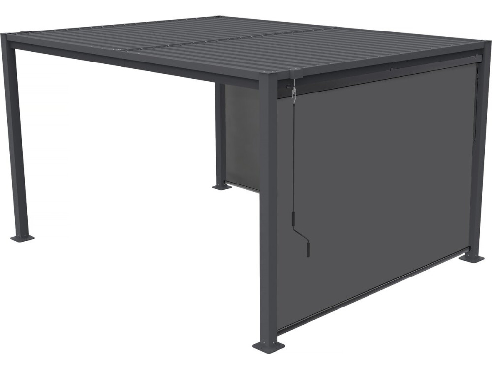 Pergola bioklimatyczna "Howard" z 2 markizami ze stali ocynkowanej - 3 x 4 m - Szary