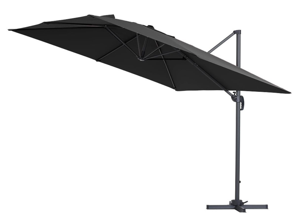 Parasol ogrodowy „Sun 3” - Z aluminium - Kwadratowy - 3 x 3 m - Czarny