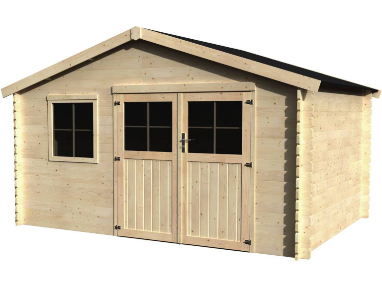 Abri de jardin bois "Flodeal" - 11,86 m² - 3,98 x 2,98 x 2,44 m - 28 mm
