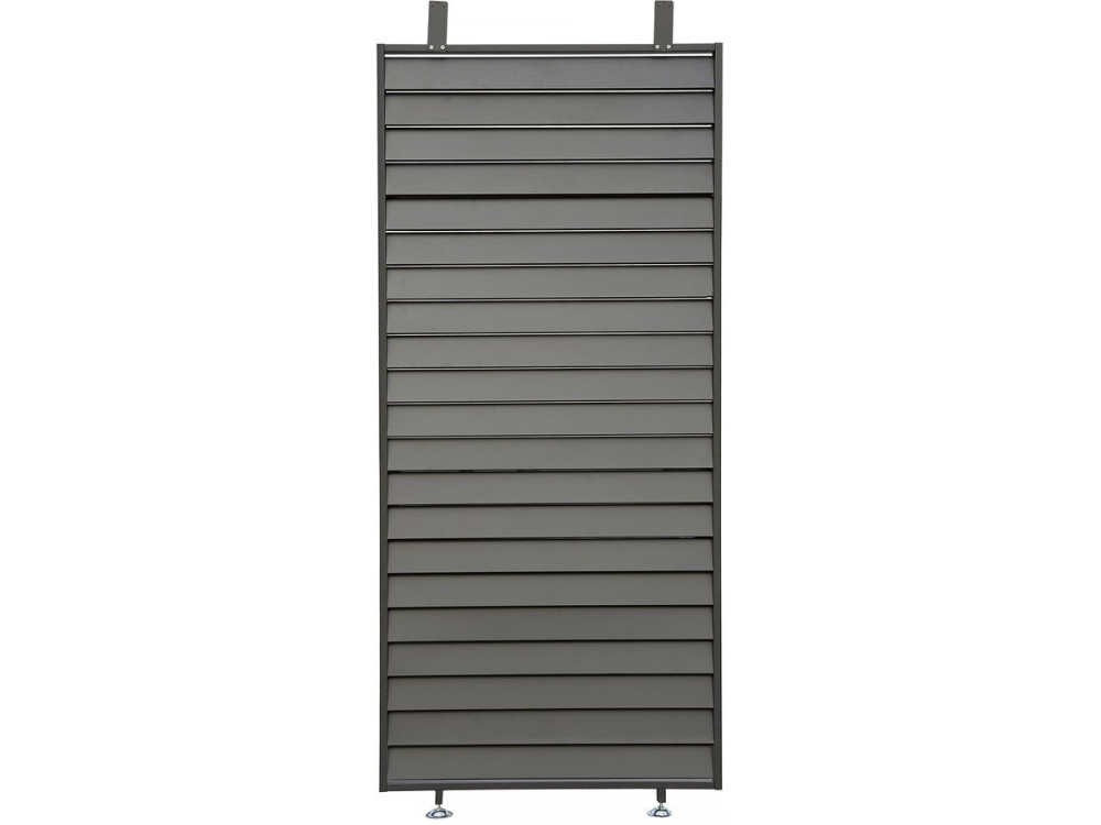 Pergola bioklimatyczna z 9 aluminiowymi żaluzjami „Kensington” – 3 x 6 m – szara