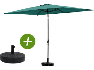 Parasol ogrodowy "Sol 2" - Prostokąt - 2 x 3 m - Zielony + płyty obciążające w zestawie
